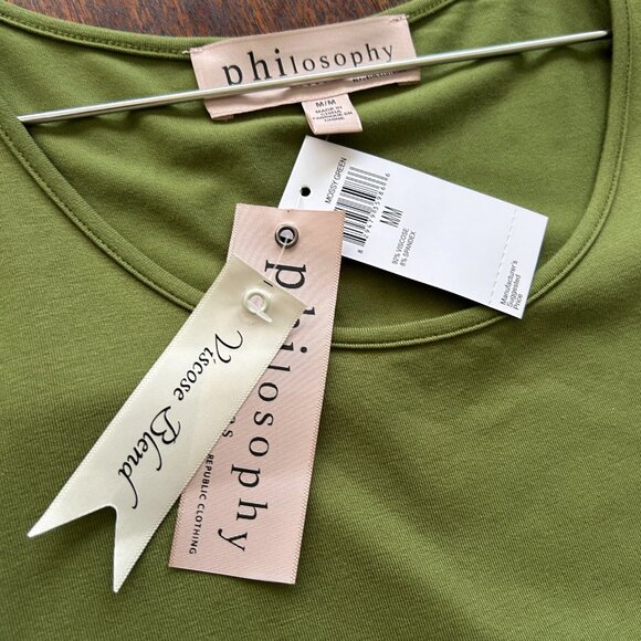 NWT Philosophy green jersey midi dress, Med - Picture 6 of 9